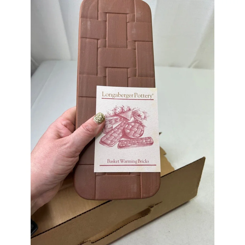 Longaberger Pottery Bread Warmer Brick Red Rectangle Oven Safe NIB